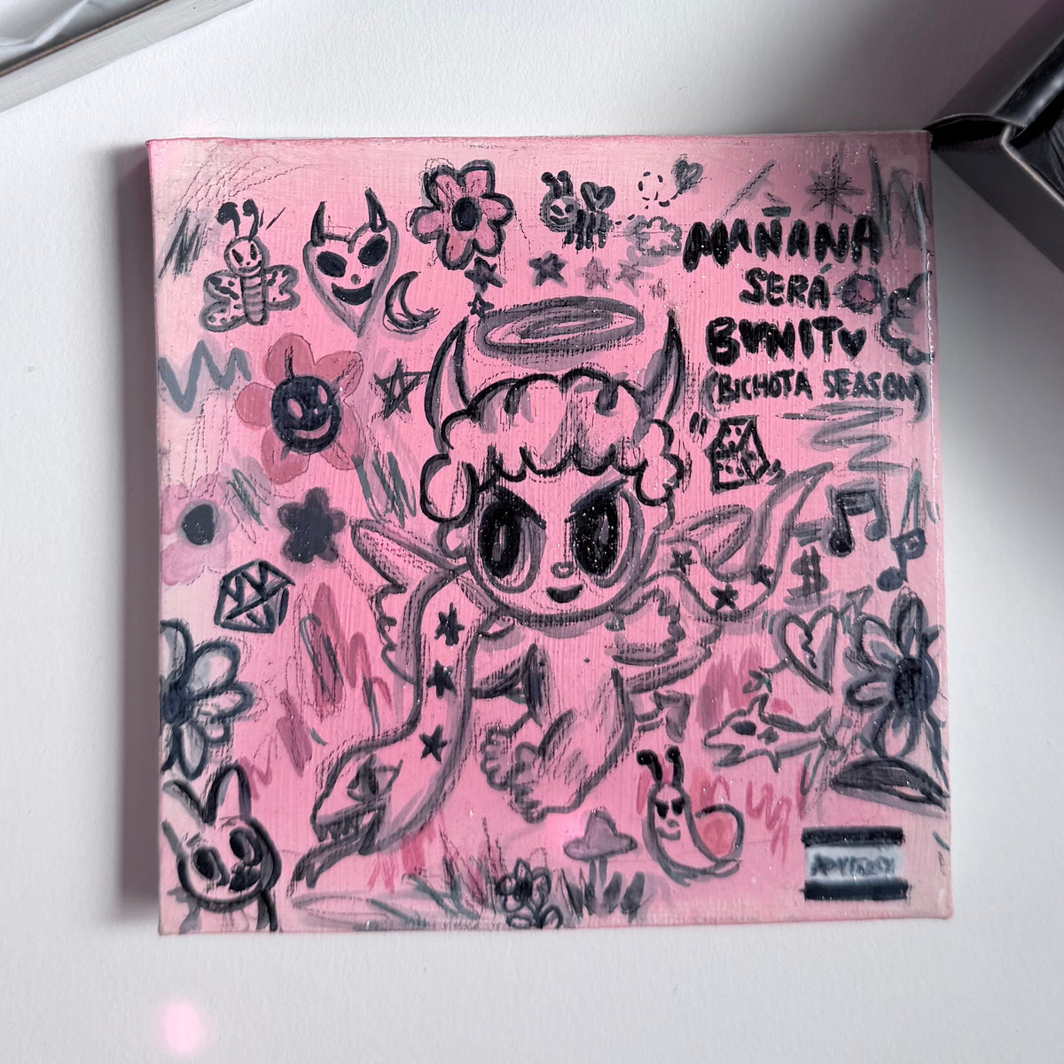 Karol G Bichota Season (Pink) Mini Album Painting — 5×5